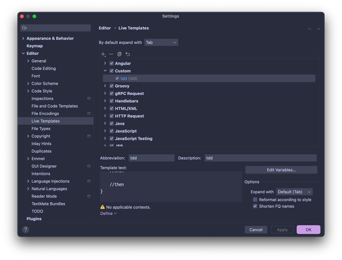 intellij-setting